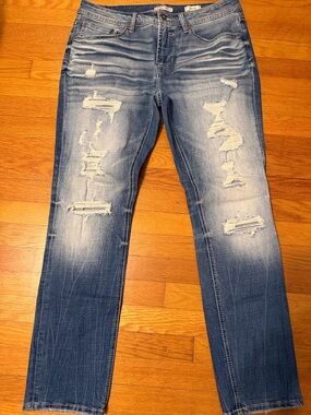 Men's Skinny Departwest Trouper Performance Stretch Distressed Jeans